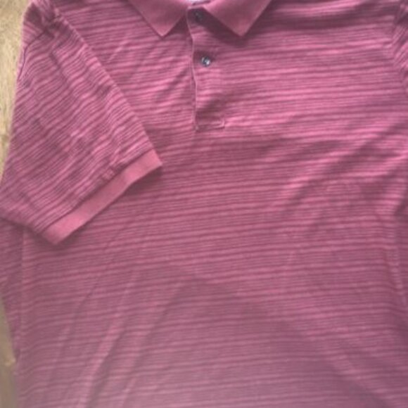 Eddie Bauer Polo Shirt Mens XL Red Stripped Outdoor Faded Golf - Picture 1 of 8